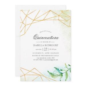 Watercolor Geometric Crystal Quinceañera