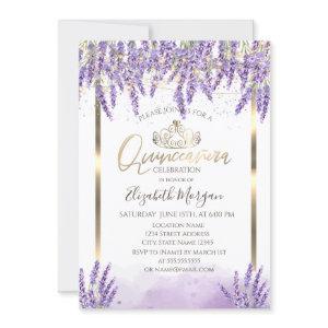 Watercolor Lavanda,String Lights Quinceanera