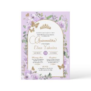 Watercolor Light Purple Butterfly Quinceañera