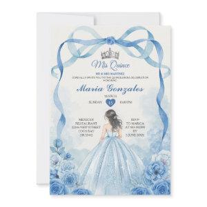 Watercolor Mis Quince Dusty Blue Quinceañera