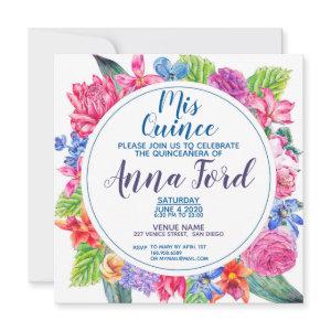 Watercolor Mis Quince floral party