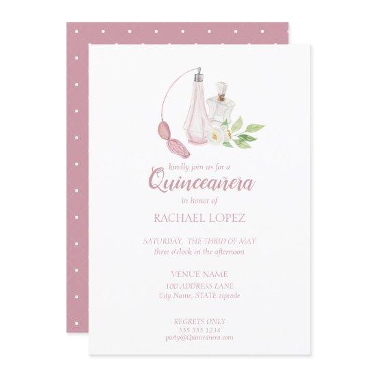 Watercolor Perfume Bottle Quinceanera Birthday