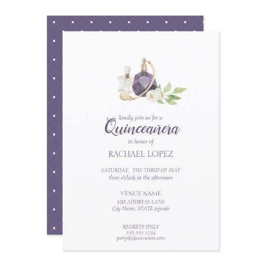 Watercolor Perfume Bottle Quinceanera Birthday