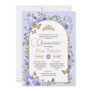 Watercolor Periwinkle Blue Butterfly Quinceañera
