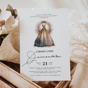 Watercolor Princess Dress Elegant Quinceanera