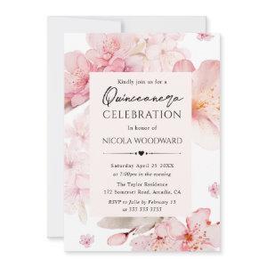 Watercolor Spring Cherry Blossoms Quinceanera