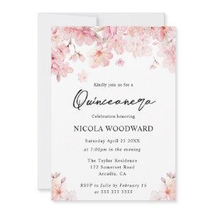 Watercolor Spring Cherry Blossoms Quinceanera