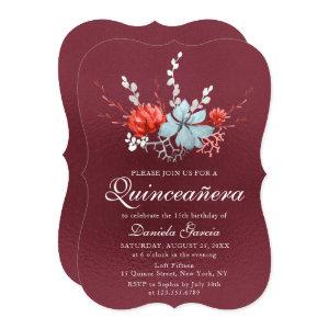 Watercolor Succulent Floral Botanical Quinceañera