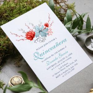 Watercolor Succulent Floral Botanical Quinceañera