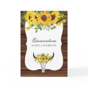 Watercolor Sunflower Rustic Western Quinceañera
