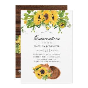 Watercolor Sunflower Rustic Western Quinceañera