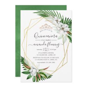 Watercolor Tropical Floral Quinceañera
