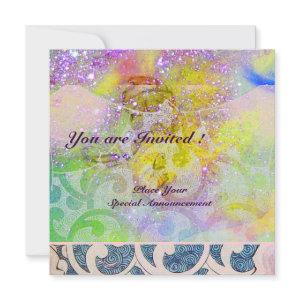WAVES , bright purple green blue pink gold sparkle