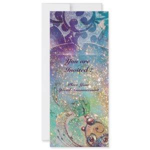 WAVES , bright violet blue pink gold sparkles