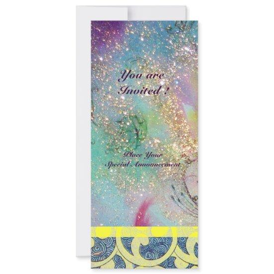 WAVES , bright yellow blue pink gold sparkles