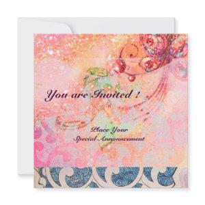 WAVES RUBY, bright red  blue pink gold sparkles
