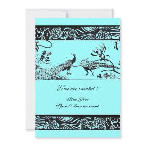 WEDDING LOVE BIRDS ,black and white blue