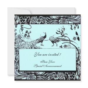 WEDDING LOVE BIRDS ,black and white ,blue