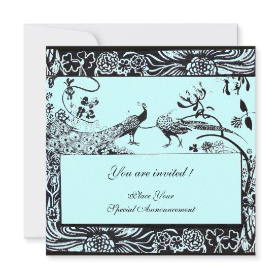 WEDDING LOVE BIRDS ,black and white ,blue