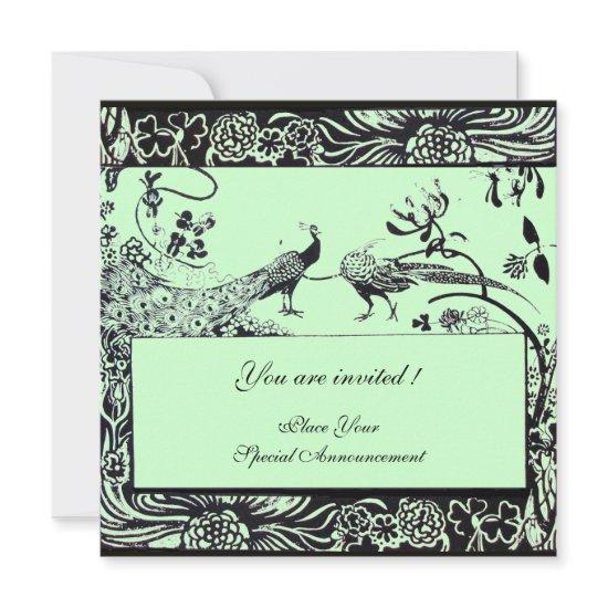 WEDDING LOVE BIRDS ,black and white ,green
