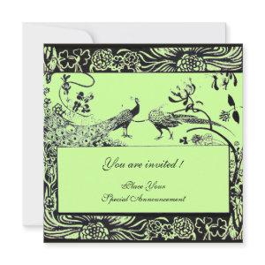 WEDDING LOVE BIRDS ,black and white ,green
