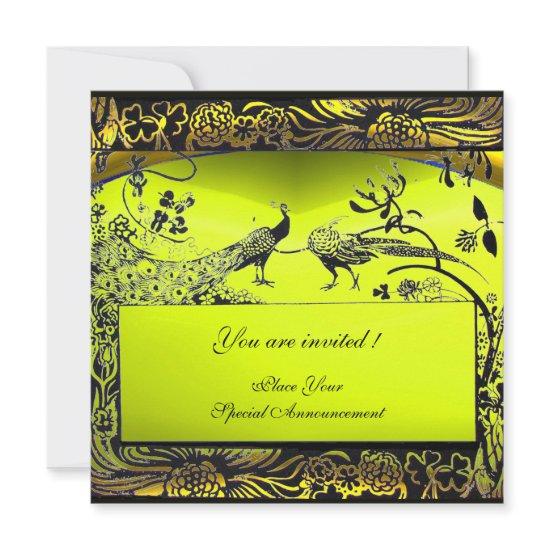 WEDDING LOVE BIRDS ,black and white ,yellow