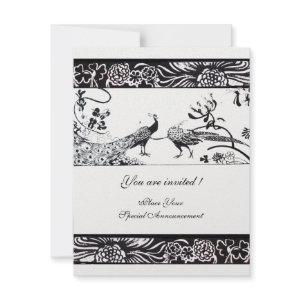 WEDDING LOVE BIRDS ,black white pearl metallic