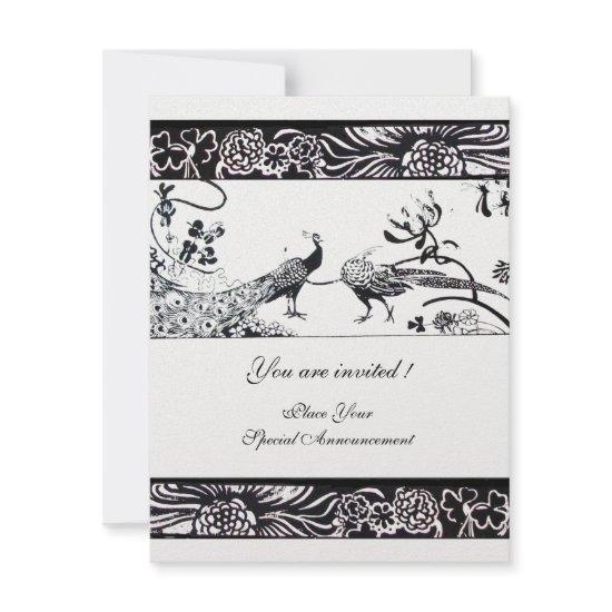 WEDDING LOVE BIRDS ,black white pearl metallic