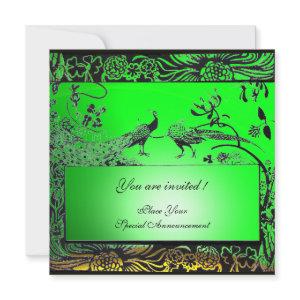 WEDDING LOVE BIRDS ,black yellow green emerald
