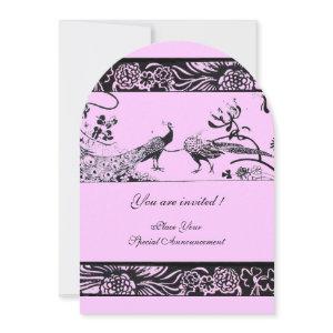 WEDDING LOVE BIRDS Floral Black Pink Lilac Party