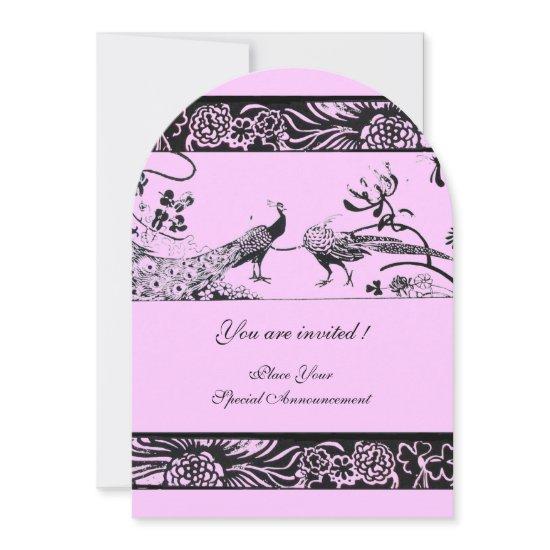 WEDDING LOVE BIRDS Floral Black Pink Lilac Party