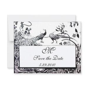 WEDDING LOVE BIRDS MONOGRAM,black and white