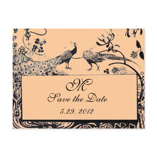 WEDDING LOVE BIRDS MONOGRAM black and white pink Postcard