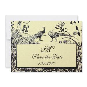 WEDDING LOVE BIRDS MONOGRAM,black,ivorymetallic