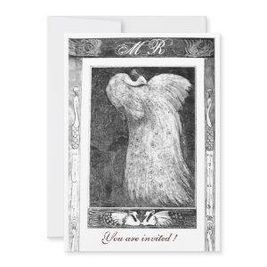 WEDDING LOVE PEACOCK MONOGRAM ,black and white