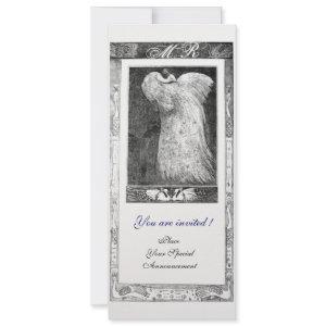 WEDDING LOVE PEACOCK MONOGRAM ,black white