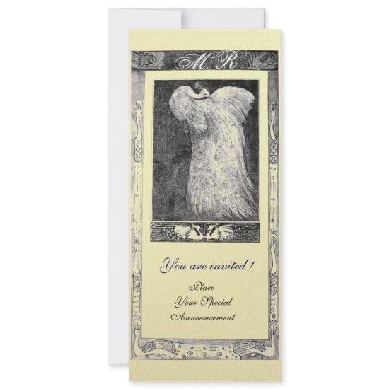 WEDDING LOVE PEACOCK MONOGRAM ,black white