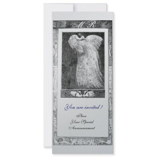 WEDDING LOVE PEACOCK MONOGRAM ,Black White Silver