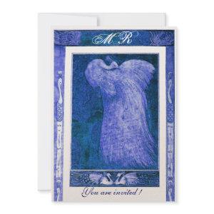 WEDDING LOVE PEACOCK MONOGRAM ,blue champagne