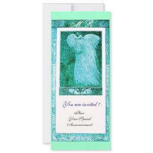 WEDDING LOVE PEACOCK MONOGRAM ,blue white