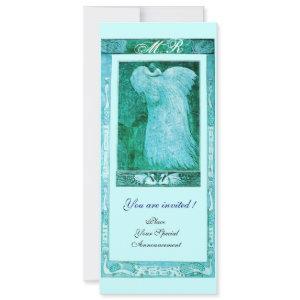 WEDDING LOVE PEACOCK MONOGRAM ,blue white