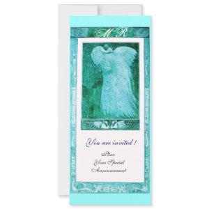 WEDDING LOVE PEACOCK MONOGRAM ,blue white