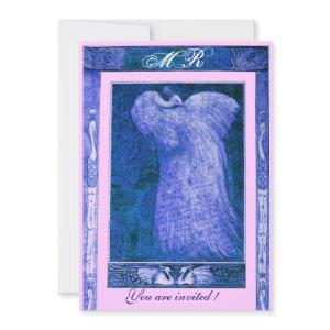 WEDDING LOVE PEACOCK MONOGRAM ,blue white pink