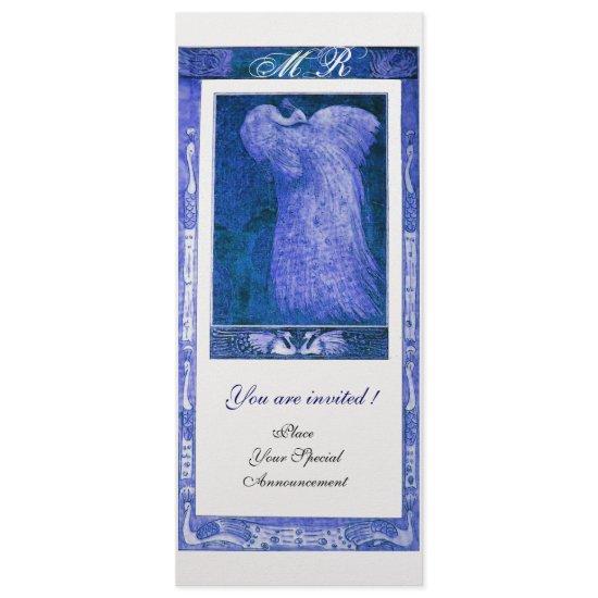 WEDDING LOVE PEACOCK MONOGRAM Blue White Programme Program