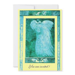 WEDDING LOVE PEACOCK MONOGRAM ,blue white yellow