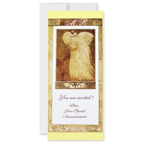 WEDDING LOVE PEACOCK MONOGRAM ,brown white yellow