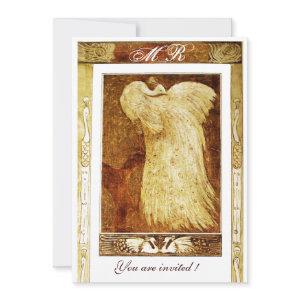 WEDDING LOVE PEACOCK MONOGRAM ,brown  yellow white