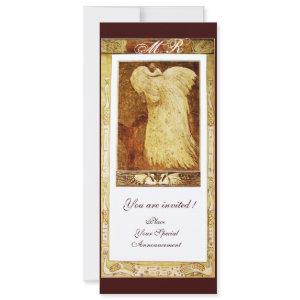 WEDDING LOVE PEACOCK MONOGRAM ,Sepia Brown White