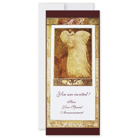 WEDDING LOVE PEACOCK MONOGRAM ,Sepia Brown White