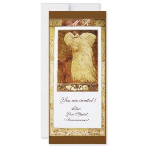 WEDDING LOVE PEACOCK MONOGRAM ,Sepia Brown White